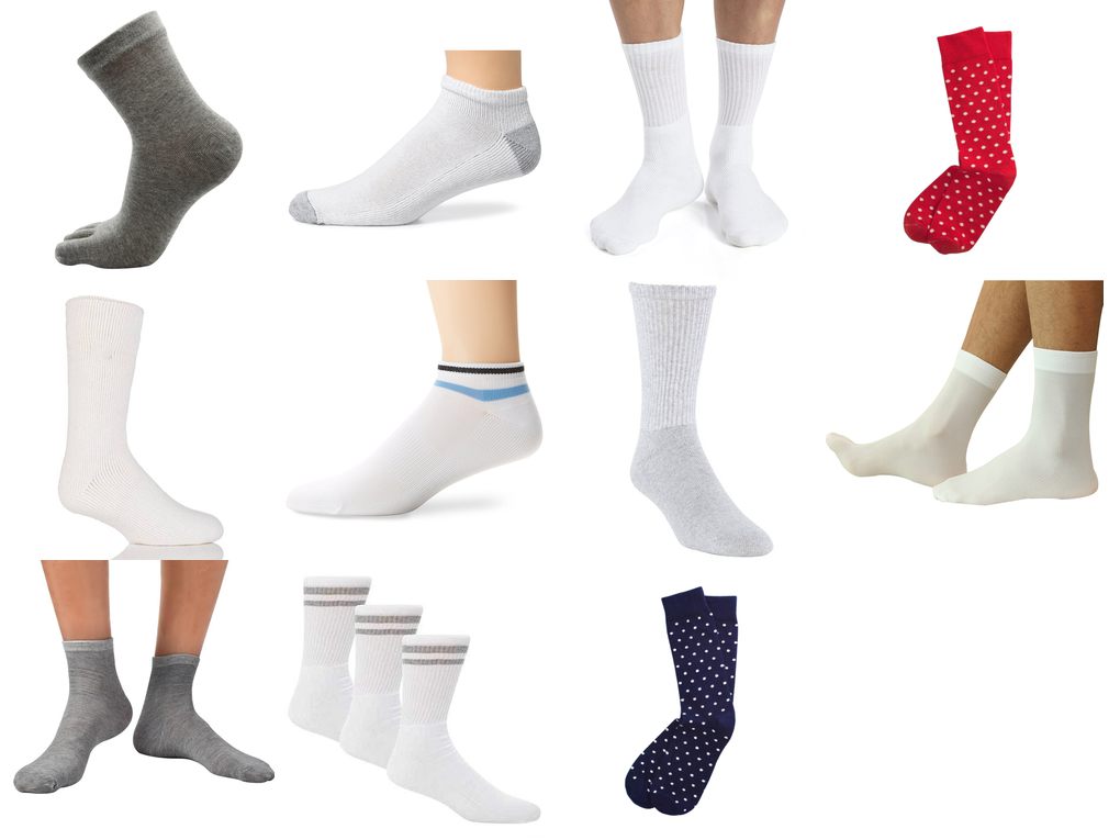 white socks for men